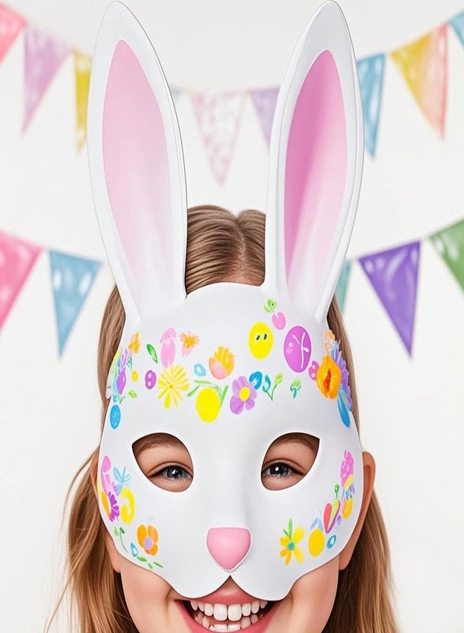 Alodidae White Bunny Mask 3pcs DIY Rabbit Costume Masks Easter Halloween Party Accessory - Image 2