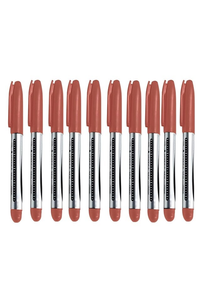Oblivion Permanent Marker Pen Maroon – Multipurpose Writing Fine Tip, Fast-Drying, Smudge-Free Ink, Refillable and Water-Resistant, Suitable for Glass, Plastic, Office & Professional Use (Pack of 10) - Image 1