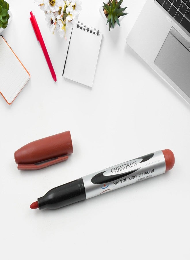 Oblivion Permanent Marker Pen Maroon – Multipurpose Writing Fine Tip, Fast-Drying, Smudge-Free Ink, Refillable and Water-Resistant, Suitable for Glass, Plastic, Office & Professional Use (Pack of 10) - Image 3