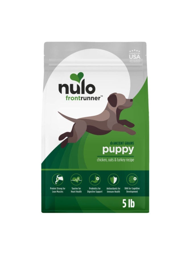 Nulo Frontrunner Puppy Premium Chicken, Oats & Turkey Patented BC30 Probiotics Dry Dog Food 2.27kg - Image 1