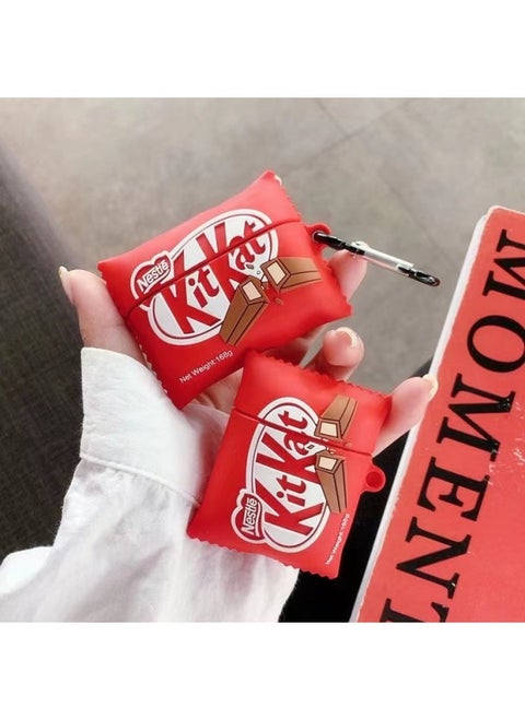 Cartoon Snack Drink Vaseline AirPods 4 Generation Apple Earphone Case Bluetooth Cover Silicone Protective Cover-Color:Red Chocolate (precision Hole)-Applicable Models:AirPods 4