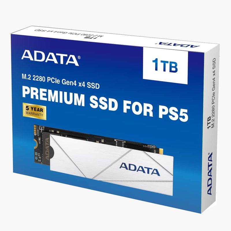 ADATA ADATA Premium SSD for PS5 1TB PCIe Gen4 M.2 2280 Internal Gaming SSD Up to 7,400 MB/s (APSFG-1T-CSUS) - Image 2