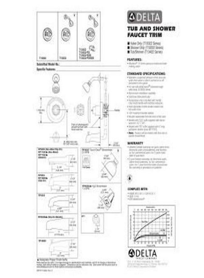 Delta T13022 Shower Valve Trim - Image 4