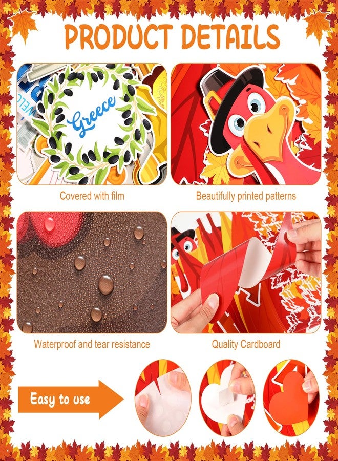 Containlol Fall Thanksgiving Bulletin Board Set Autumn Harvest Classroom Decorations Cutout for Door Wall School Supplies(Multicolor,Heart Turkey) - Image 3