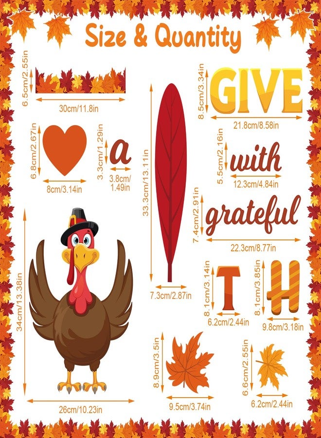 Containlol Fall Thanksgiving Bulletin Board Set Autumn Harvest Classroom Decorations Cutout for Door Wall School Supplies(Multicolor,Heart Turkey) - Image 2