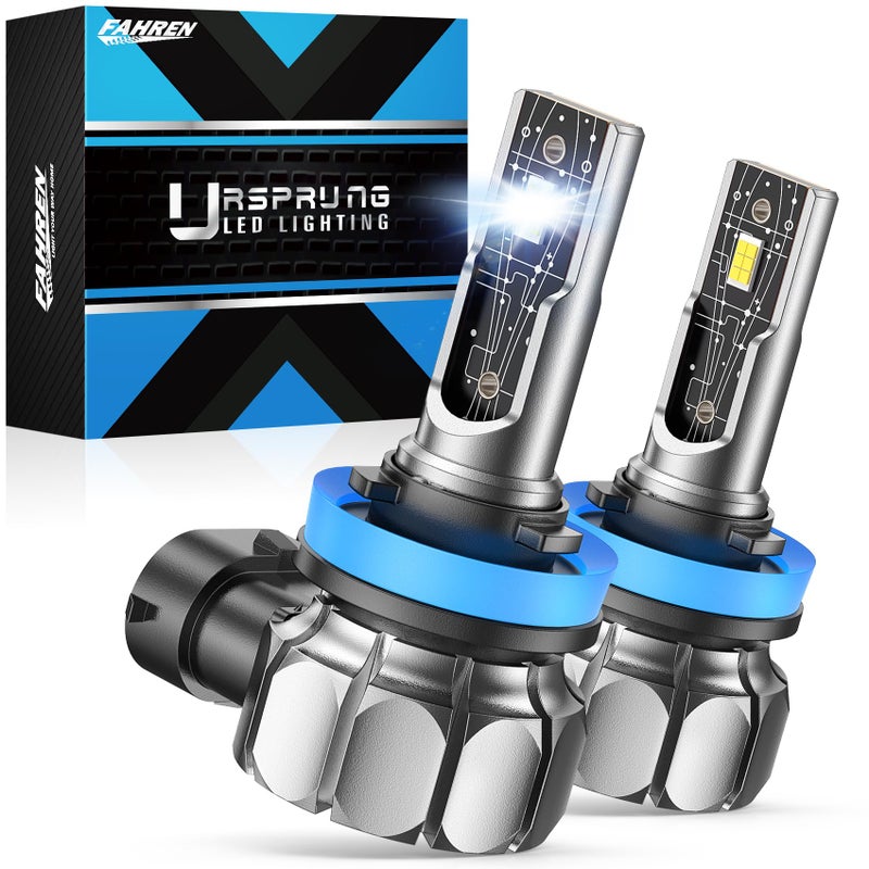 FAHREN H11/H8/H16 LED Driving Fog Light Bulbs, 12000LM 400% Brighter Fanless, 6500K Cool White Driving Fog Lights, Play and Plug, Replacement Bulbs for Cars, Trucks, SUVs (Pack of 2) - Image 1