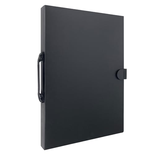 JJRING 16x22 Art Portfolio Folder for Diamond Painting 40Pocket Portfolio Binder Featuring Clear Plastic Sleeves Display Book with Handle for Artwork and Document Storage Black - Image 1