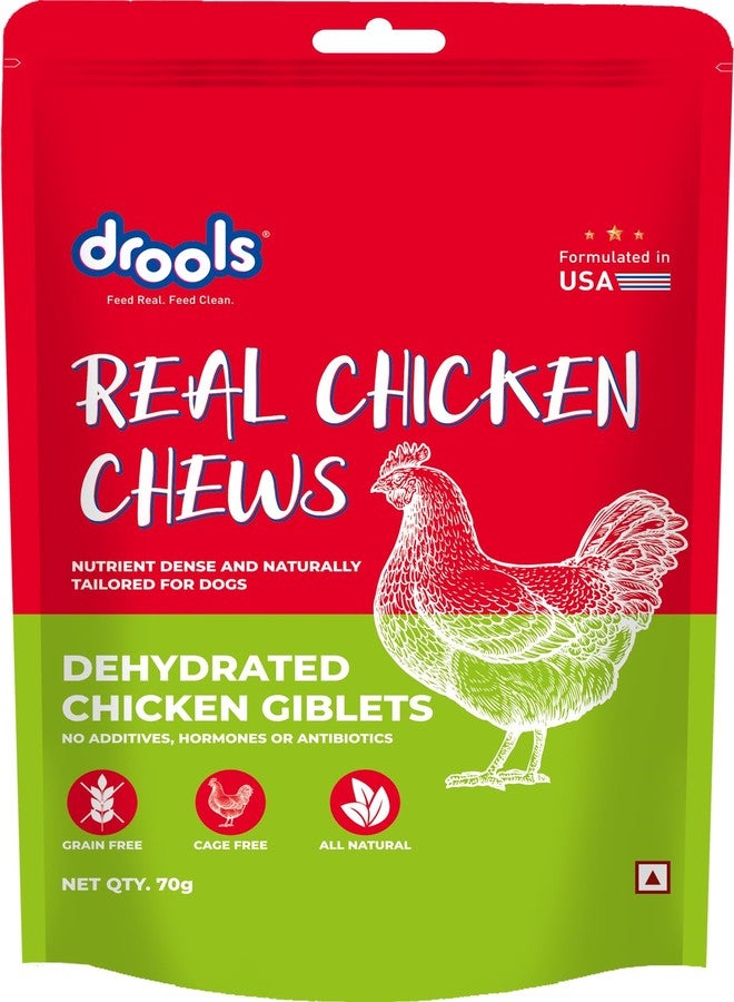 Drools Puppy & Adult Dog Treats Dehydrated Chews Giblets 70g | Real Chicken Flavour | Vital Nutrients | Digestive Health | Protein-Packed | Tasty & Nutritious - Image 1