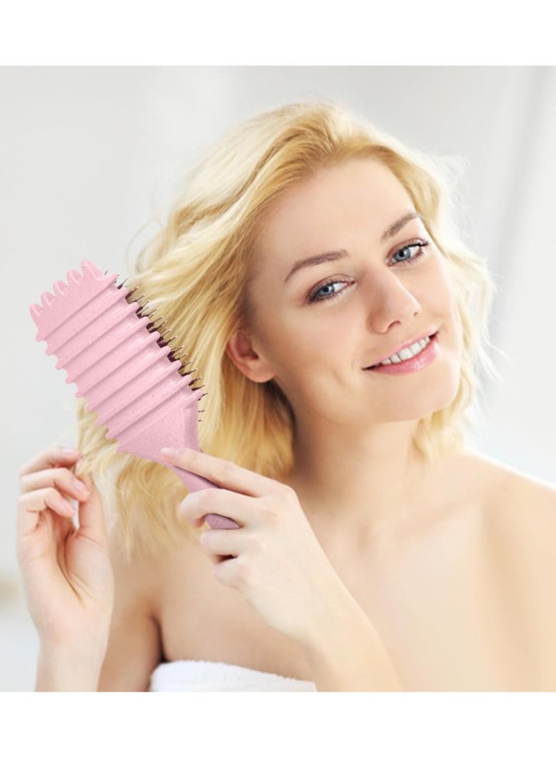Fluffy Curl Defining Hair Brush - Elastic Hair Styling Comb For Bounce & Volume, Durable Plastic Bristles & Abs Handle
