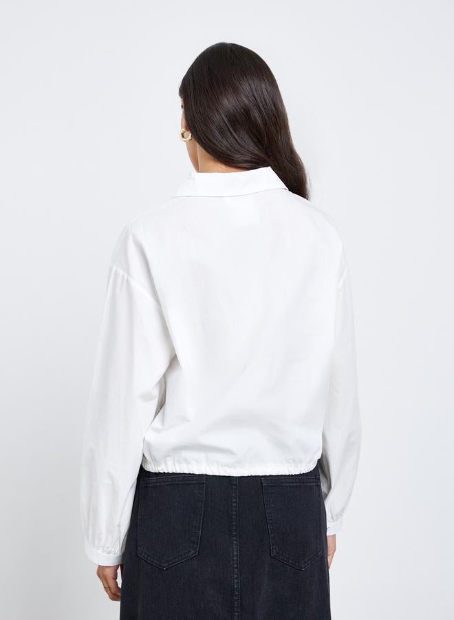 ستايلي بلوزة كاجوال بشريط أزرار غلق - Image 4