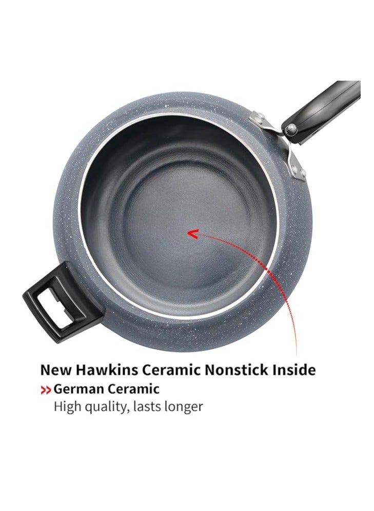 Hawkins Hawkins 5 Litre Ceramic Nonstick Pressure Cooker, Induction Inner Lid Cooker, Granite Contura shaped Cooker, Best Cooker, Blue (ICC50  - Image 2