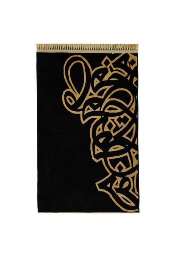 MADA Lightweight Design Eye-Catching Pattern Prayer Mat Black and Gold 110 x 70cm - Image 1
