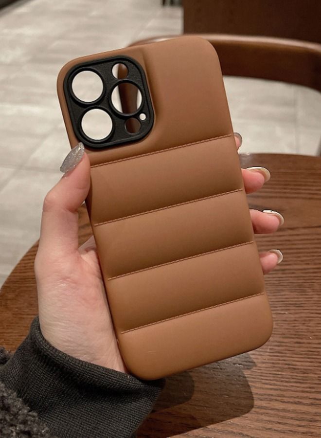 VR CREATIVE Brown Puffer Jacket Case (Matte) for Apple iPhone 12 Pro Max - Image 4