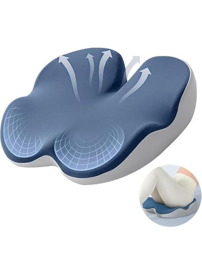 HOOKOR Seat Cushion, Memory Foam Chair Cushions Non-Slip Office Chair Cushion, Car Seat Cushion, Sciatica & Back Coccyx Tailbone Pain Relief for Office/Home Chair Computer Desk Wheelchair Car - Image 1