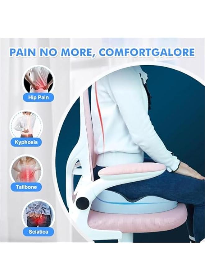 HOOKOR Seat Cushion, Memory Foam Chair Cushions Non-Slip Office Chair Cushion, Car Seat Cushion, Sciatica & Back Coccyx Tailbone Pain Relief for Office/Home Chair Computer Desk Wheelchair Car - Image 2