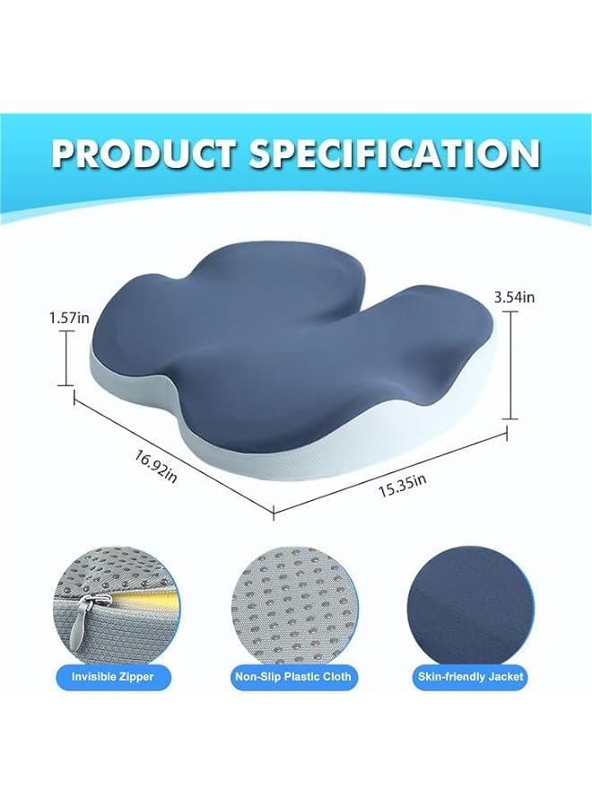 HOOKOR Seat Cushion, Memory Foam Chair Cushions Non-Slip Office Chair Cushion, Car Seat Cushion, Sciatica & Back Coccyx Tailbone Pain Relief for Office/Home Chair Computer Desk Wheelchair Car - Image 4