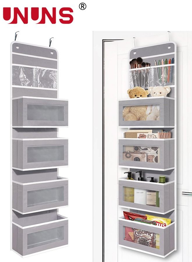 UNUNS Heavy Duty Door Hanging Organizer Nursery Closet Organizer Cabinet Baby Storage Door Organizer Door Hook with 4 Large Pockets for Cosmetics, Toys and Sundries - Image 1