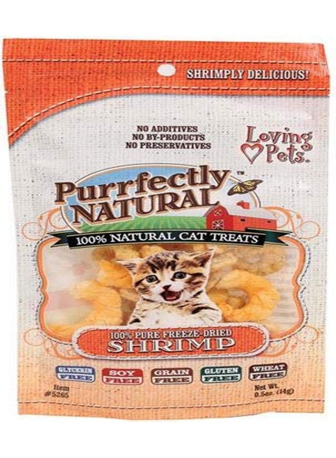 Loving Pets Purrfectly Natural Freeze Dried Shrimp Treats For Cats, 0.5-Ounce - Image 1