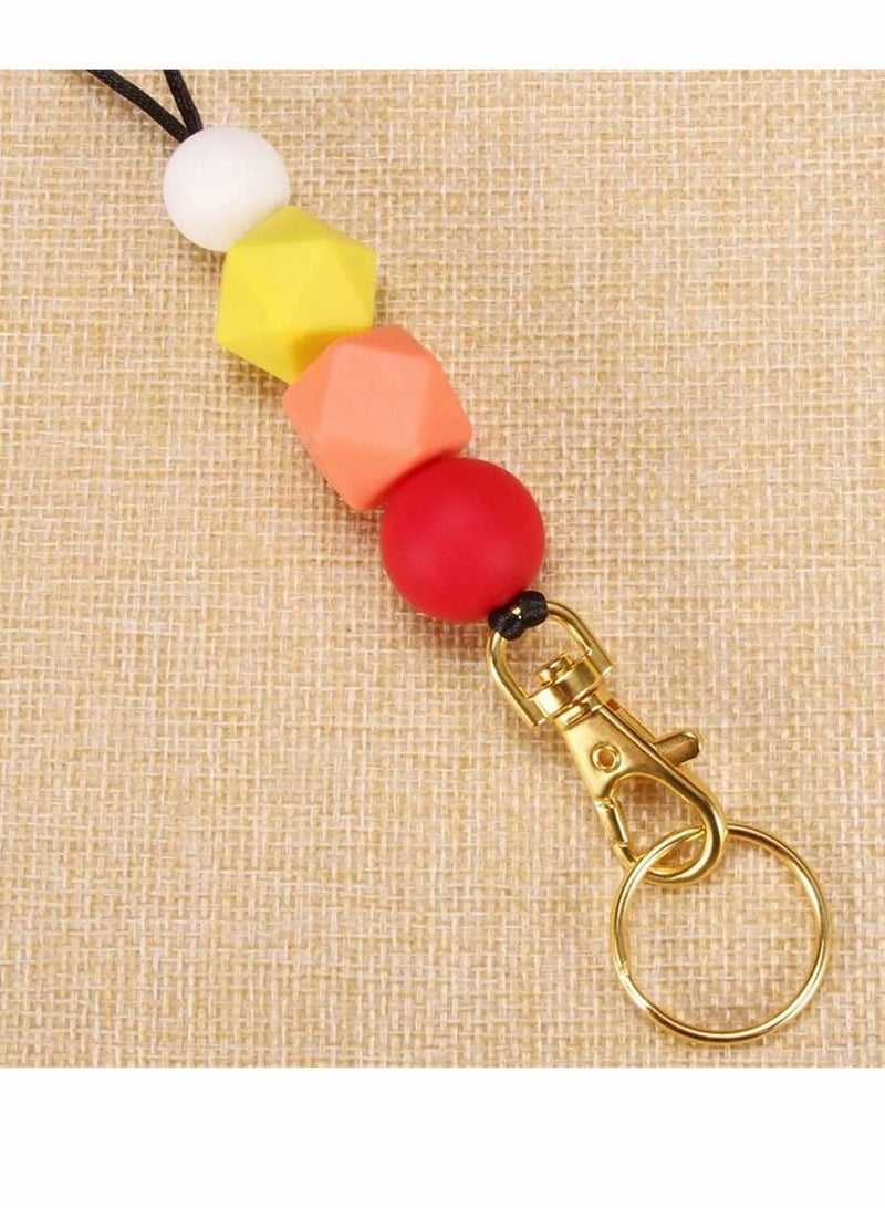 Y&D Silicone Beaded Lanyard, Fashion Safety Breakaway Neck Lanyards Key Chain Holder with Ring, Cute Lanyard Necklace for Women Teachers Nurse Employees Students ID Badges Keys  - Image 5