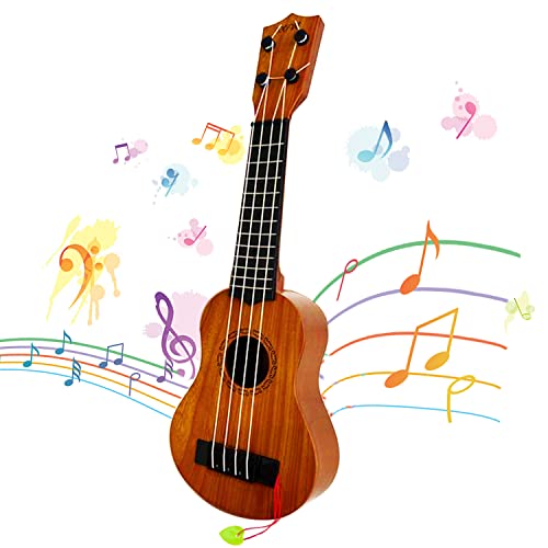 Xilanhhaa Kids Toy Ukulele GuitarClassical 17inch 4 String Mini Children Guitar with PickEducational Musical Instrument Toy for Toddlers and Preschoolers - Image 1