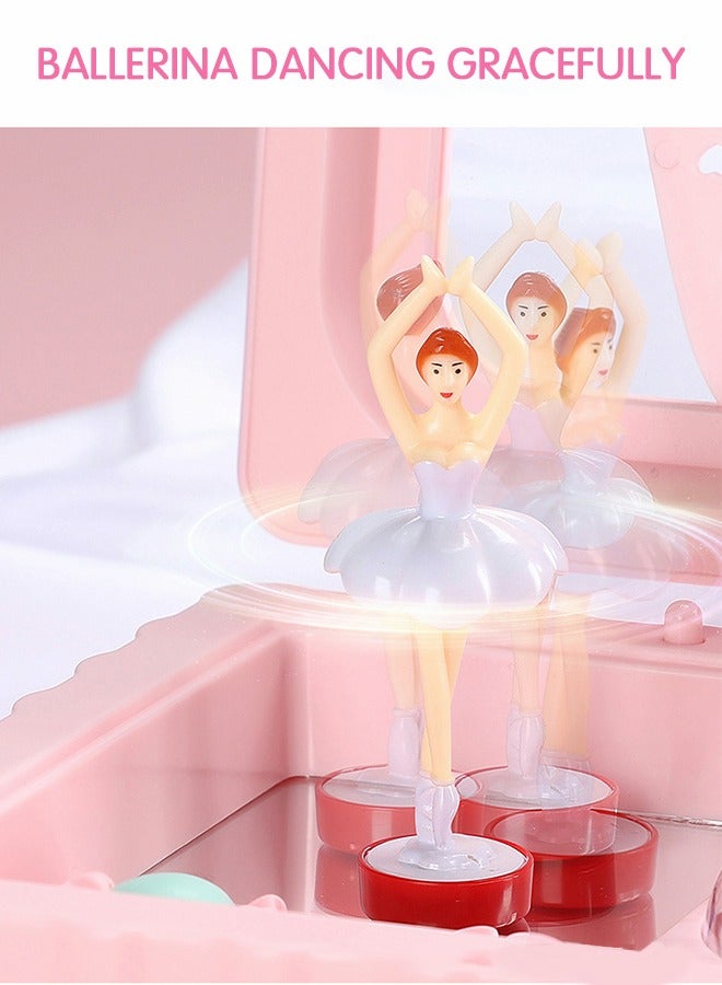 GROIC Music Dressing Box , Jewelry Storage Box，Vanity Box 3-in-1 Girls Toy with Rotating Ballerina Girls, Functional Kids Toys - Image 4