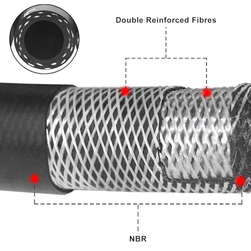 kuosbiu 5/16" Fuel Line Hose, SAE 30R10 1FT 300PSI High Pressure Submersible for Automotive Fuel Systems Engines - Image 2