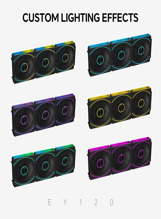 ITleads EY120PRO Daisy Chain Pc Fans, ARGB 120mm Case Fan Up to 1800RPM Suitable for Computer Case & CPU Cooler - Image 5