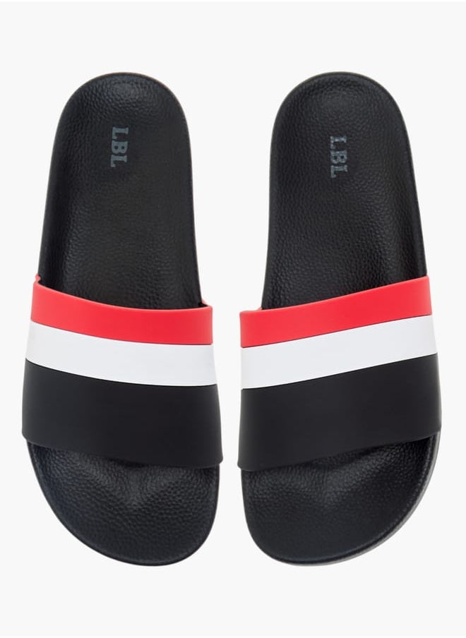 LBL by Shoexpress Men Striped Slip-On Slides  - Image 1