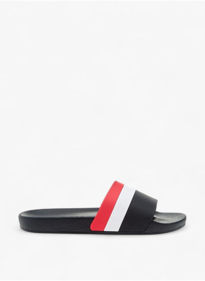 LBL by Shoexpress Men Striped Slip-On Slides  - Image 2
