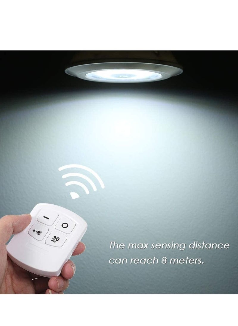 Gravity 1W COB LED Puck Light 6 Pack with Remote Controller Brightness Adjustable Wireless Dimmable Touch Sensor Control Night Lamp Under Cabinet Lighting Battery Powered Operated for Cabinet Wall  - Image 3