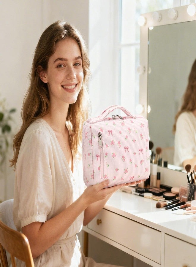 بلو بون حقيبة مكياج بلوبون مزودة بسحاب، حقيبة سفر محمولة لتنظيم مستحضرات التجميل للنساء والفتيات - Image 2