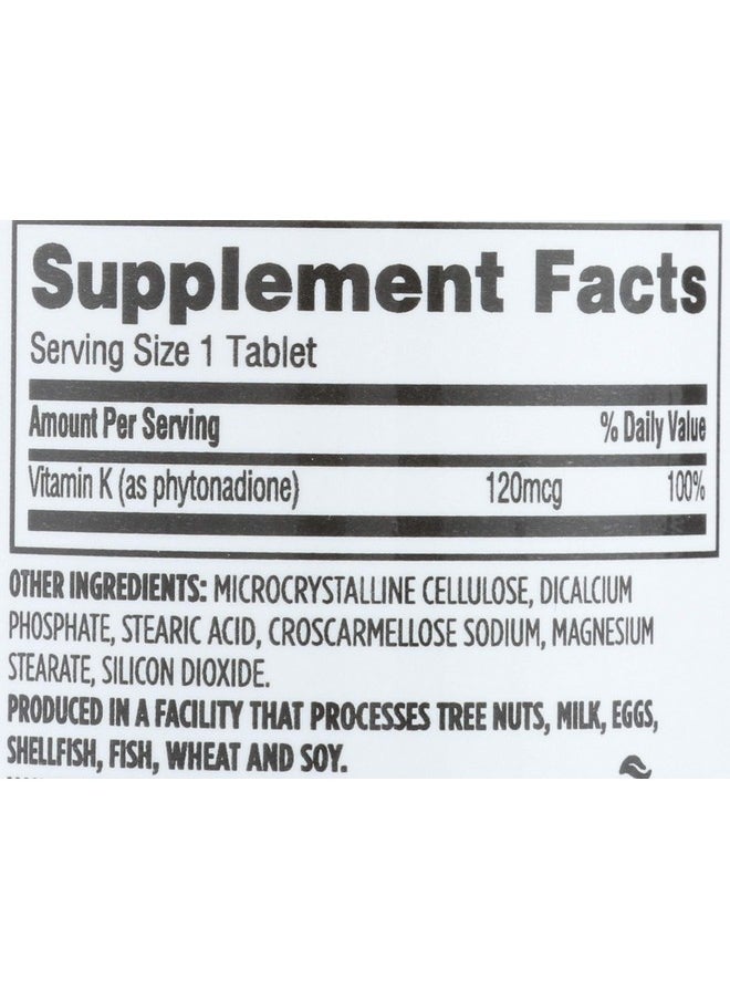 365 by Whole Foods Market Vitamin K 120 Mcg 100 Tablets  - Image 4
