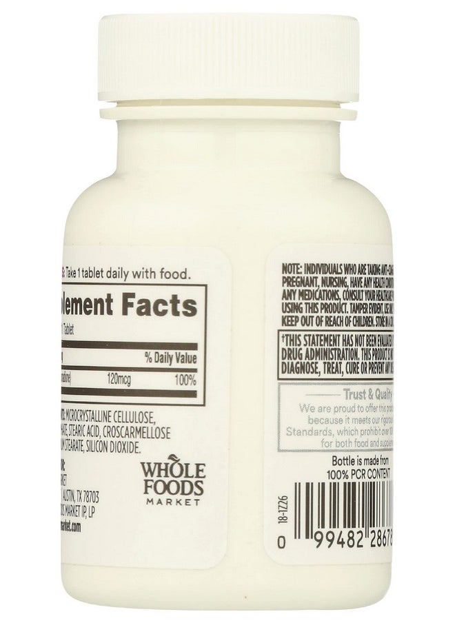 365 by Whole Foods Market Vitamin K 120 Mcg 100 Tablets  - Image 3