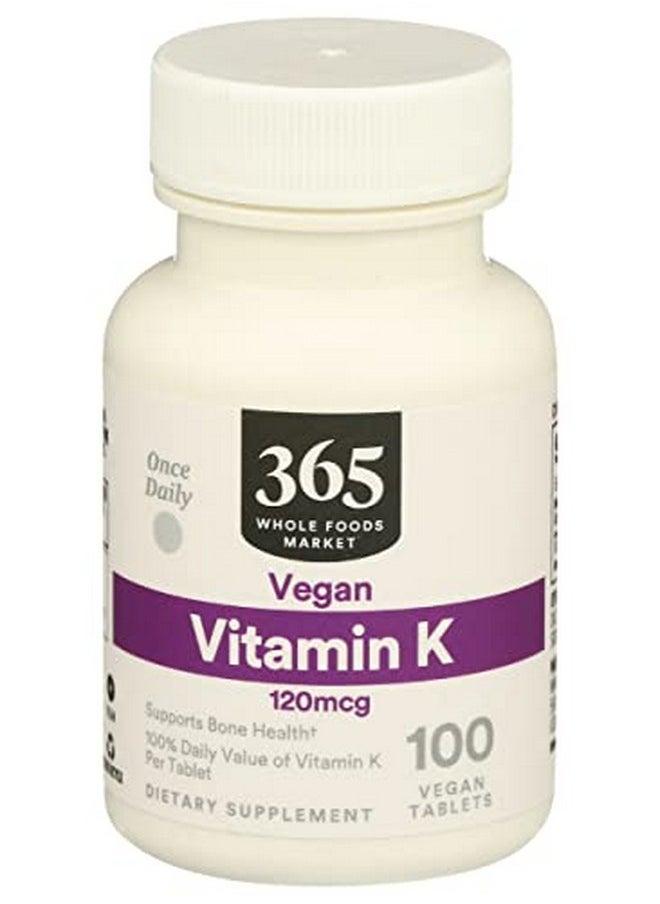 365 by Whole Foods Market Vitamin K 120 Mcg 100 Tablets  - Image 1