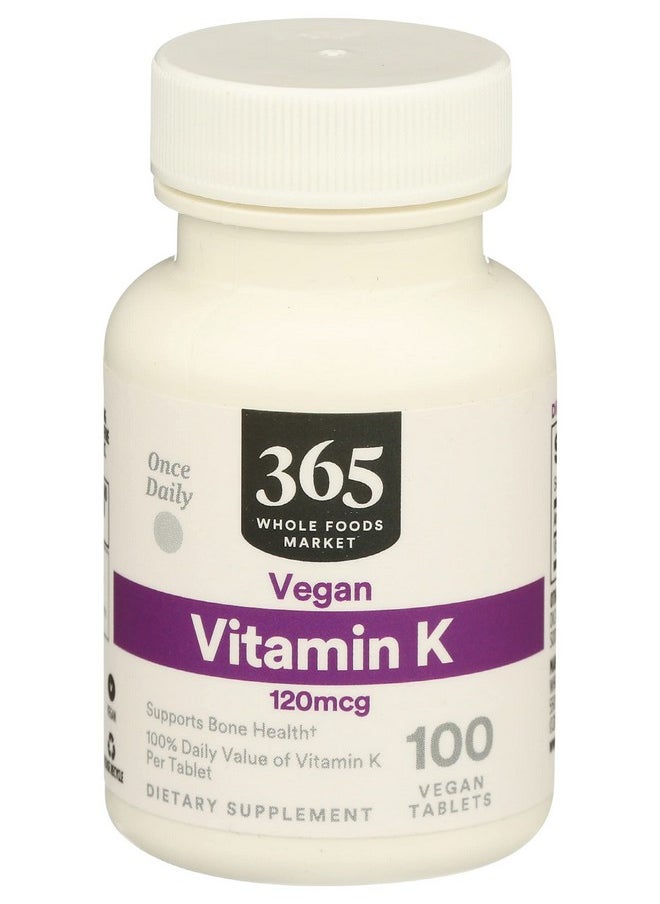 365 by Whole Foods Market Vitamin K 120 Mcg 100 Tablets  - Image 2