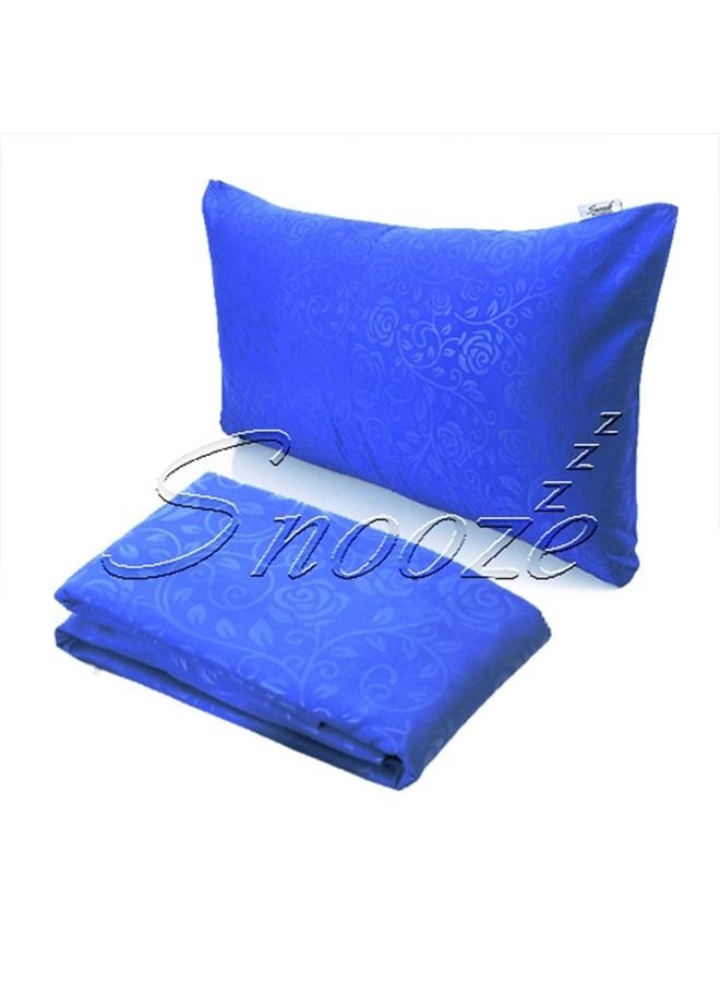 snooze - Snooze Flat Jakared microfiber Bed Sheet - Blue  (flowery design) 180*240 Cm + Free Pillowcase - Image 1