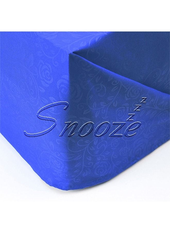 snooze - Snooze Flat Jakared microfiber Bed Sheet - Blue  (flowery design) 180*240 Cm + Free Pillowcase - Image 1