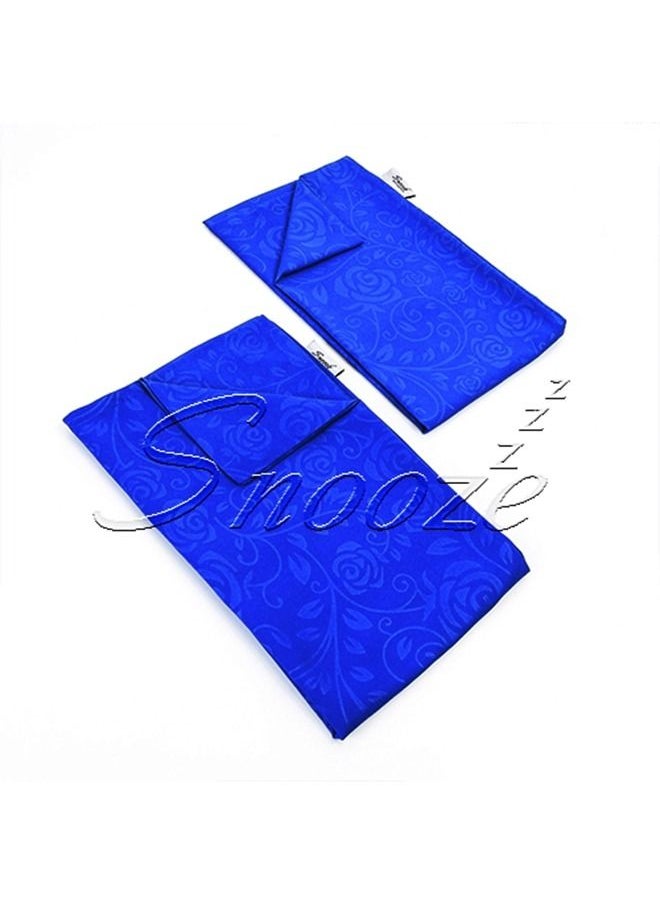 snooze - Snooze Flat Jakared microfiber Bed Sheet - Blue  (flowery design) 180*240 Cm + Free Pillowcase - Image 1