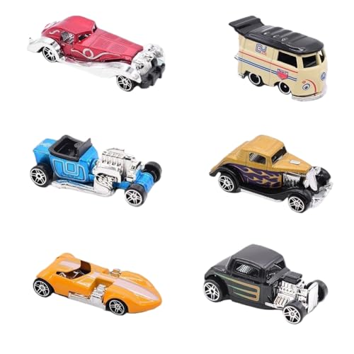 Magicwand Die-Cast【Pack of 6】 1:64 Scale Vintage Car Collectors Free Wheel Set【1 Yr & Up】【Multi-Colored】 - Image 1