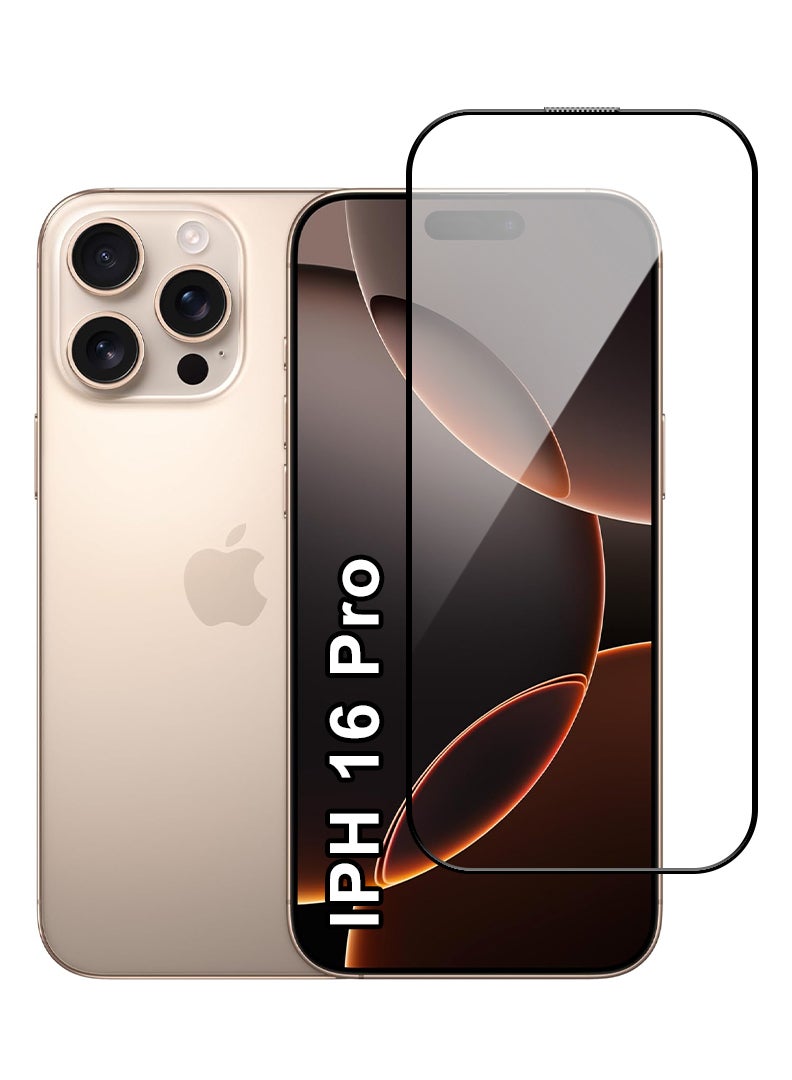 Case Up Screen Protector For Apple iPhone 16 Pro 6.3 Inch 9H Hardness Tempered Glass Film, Bubble Free Easy Installation, Full Coverage, Anti Scratch And Touch Sensitive - Image 1