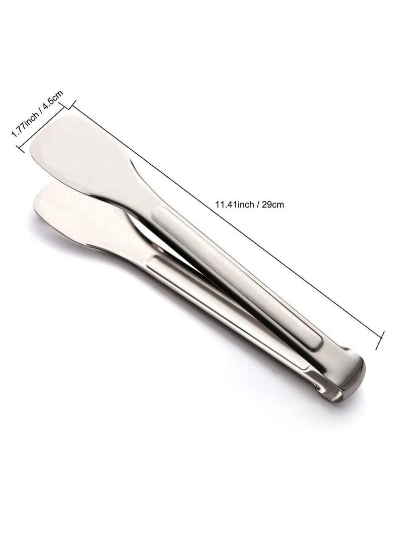 Kitchen Tongs 3 Pack Stainless Steel Buffet serving utensils Salad BBQ 9 Inch Heavy Duty Serving Food for Frying Cooking Clipping Toast Bread Grilling Pastry Sandwich - Image 4
