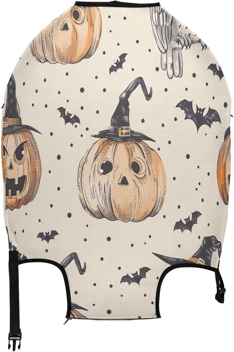 Halloween Pumpkin Luggage Cover for Suitcase, Elastic Travel Protector with Zipper, Washable Anti-Scratch Dustproof Luggage Sleeve Fits 18-20 Inch - Image 2