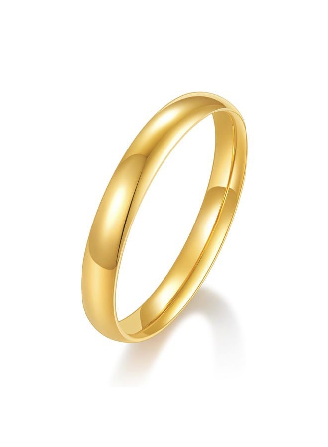 BORUO 925 Sterling Silver Ring| 14K Gold Plated Waterproof Stacking Rings| Plain Dome Tarnish Resistant Comfort Fit Wedding Band Gifts for Special Occasions 1.5mm 2mm 3mm Band Size 4-12, 8, Metal, No - Image 1