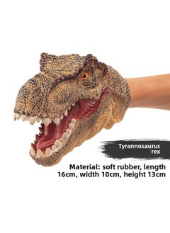 Dinosaur Hand Puppet Gloves Soft Rubber Triangle Tyrannosaurus Rex Kidsren's Artificial Animal Model Shark Shark Arm Head Boy Toy-Color:Tyrannosaurus Rex Hand Puppet