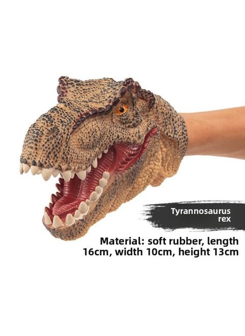 Dinosaur Hand Puppet Gloves Soft Rubber Triangle Tyrannosaurus Rex Kidsren's Artificial Animal Model Shark Shark Arm Head Boy Toy-Color:Tyrannosaurus Rex Hand Puppet