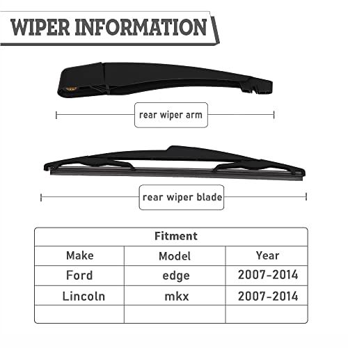 HODEE Rear Wiper Arm Blade Nut Set-Replacement for Ford Edge,Lincoln Mkx 2007-2014,Back Windshield Wiper Assembly,with Window Wiper Cap Cover Accessories,OE:9T4Z17526A - Image 2