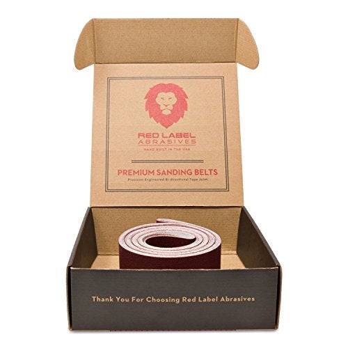 Red Label Abrasives 2 X 72 Inch 400 Grit Flexible Aluminum Oxide Multipurpose Sanding Belts for Woodworking, Leather, Rubber, Plastic, & Light Metal Working - Belt Sand Paper 6 Pack - Image 3
