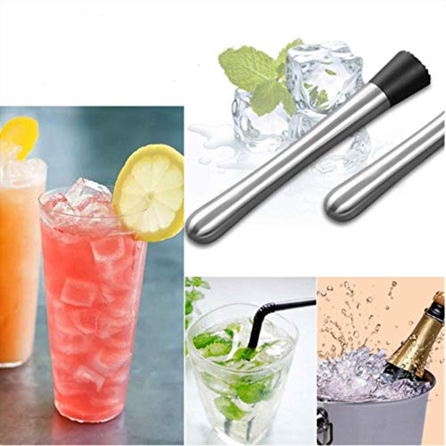Incrizma 8" Muddler for Cocktails, Stainless Steel Cocktail Drink Muddler Bartender Accessories, Lemon Smasher for Home Kitchen Bar Tools, Bartending Supply Ice Crusher for Mojitos Fruit Drinks - Image 5