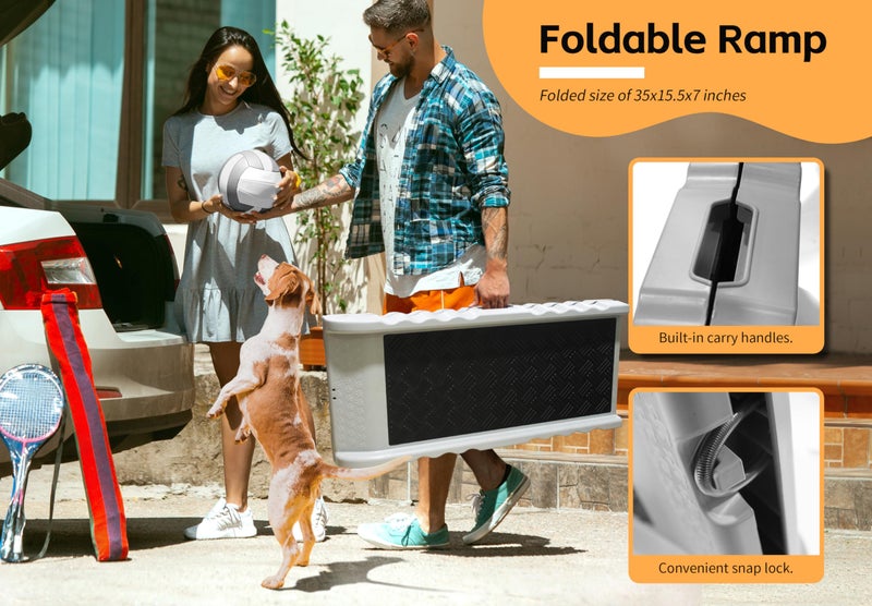 Maxworks PawStep 50893 Pet Ramp with Soft Traction â€“ Lightweight Portable Dog & Cat Ramp for Beds, Couches, Cars & SUVs, Non-Slip Surface for Senior & Small Pets - Image 4