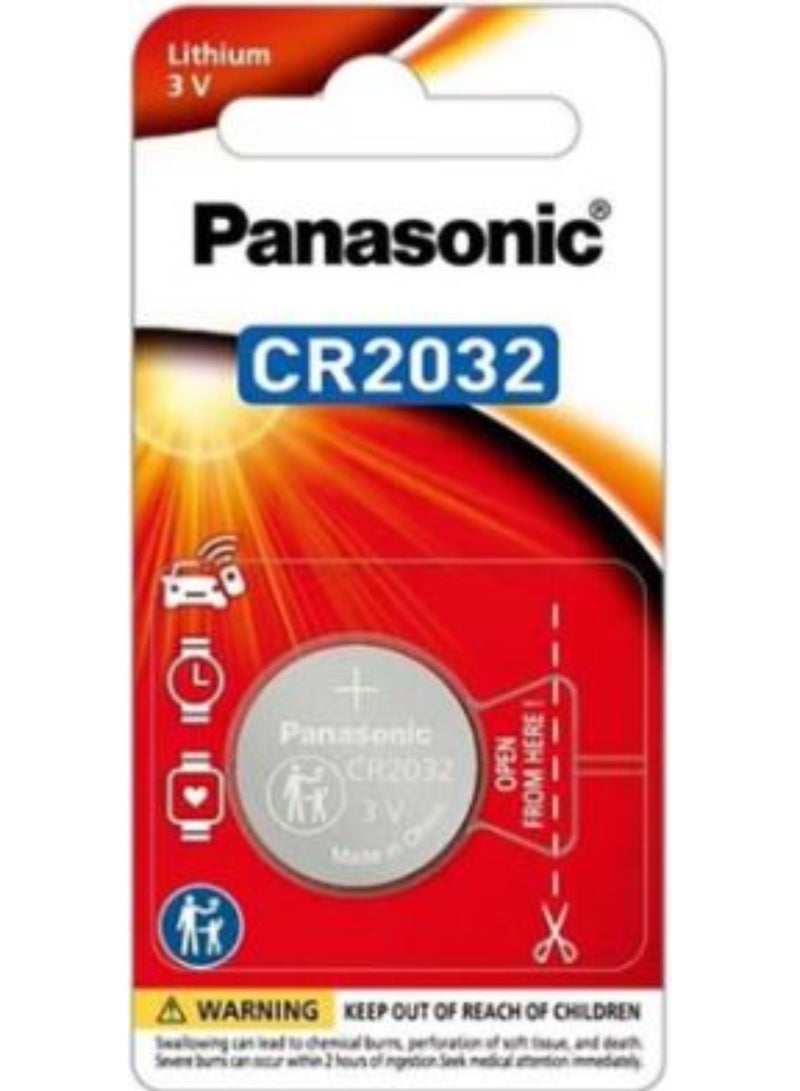 1-Piece Panasonic CR2032 Lithium 3V Indonesia Battery